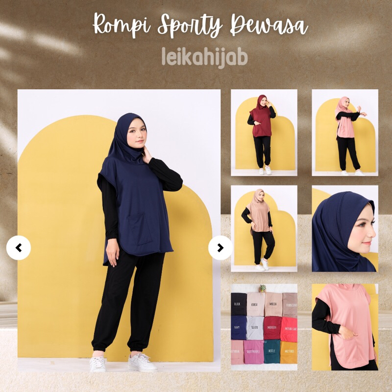 Leika-hijab rompi pocket