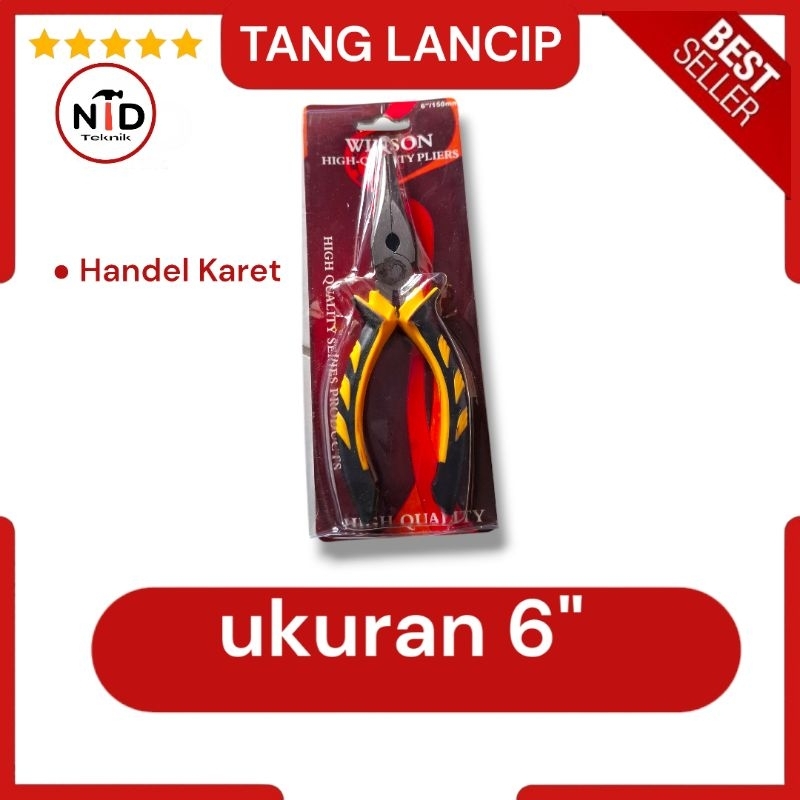 Tang Lancip Tang cucut / Tang ujung Lancip Gagang Karet / Tang lancip Murah