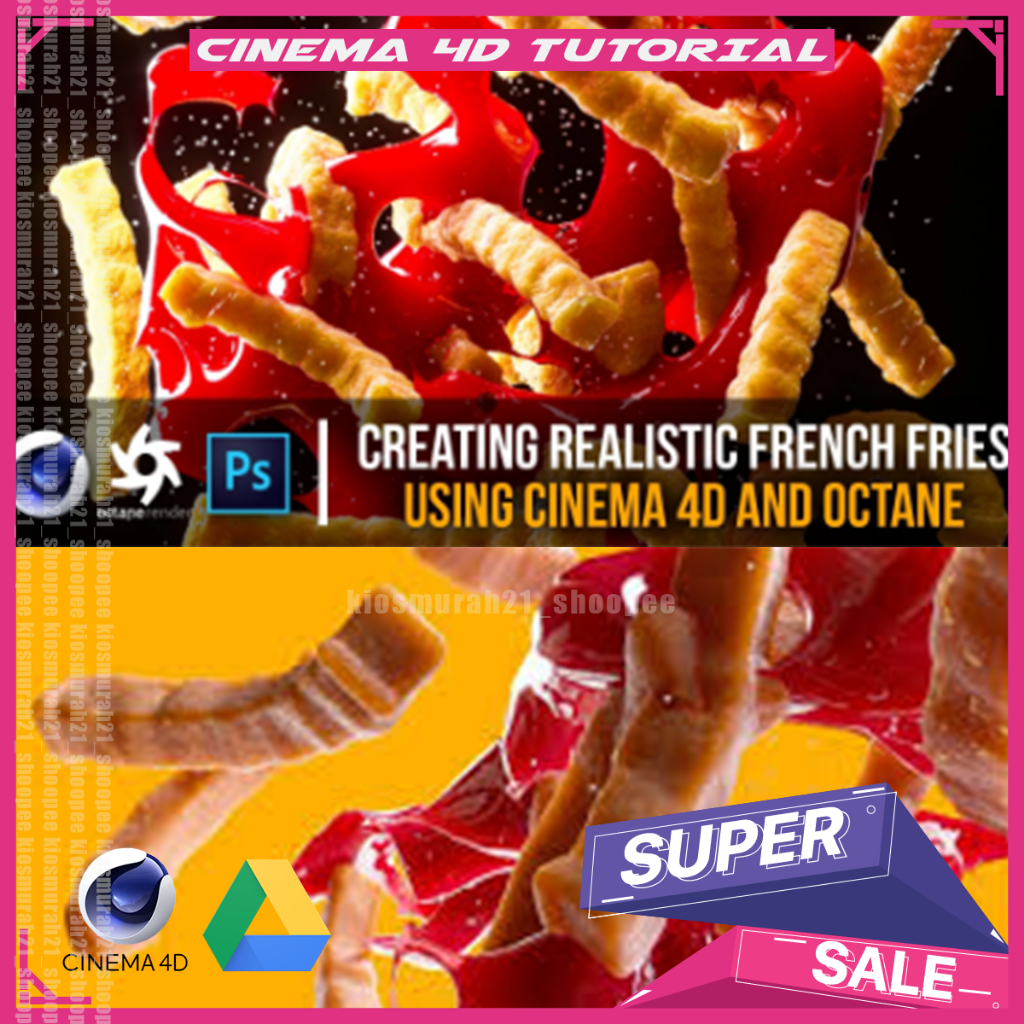 C4D - Creating Realistic French Fries in Cinema4D & Octane Cinema 4D Tutorial