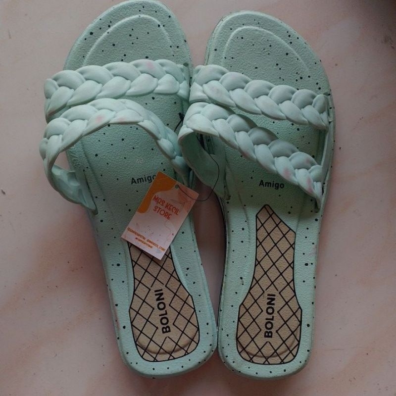 sandal selop wanita karet boloni amigo