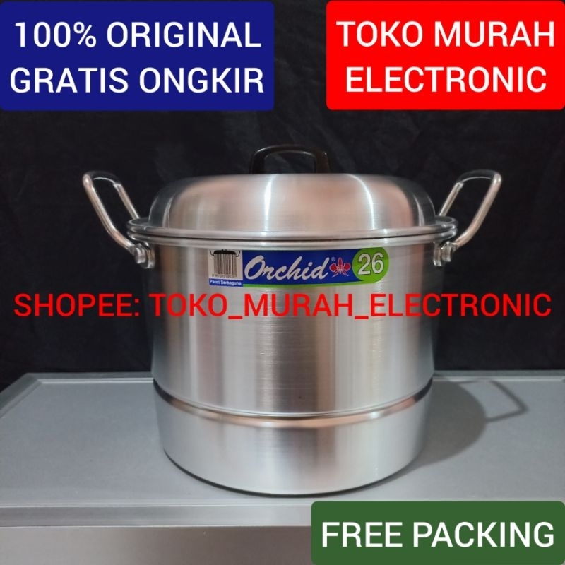 TME - Dandang Orchid 26 Cm Original Panci Kukusan Serbaguna