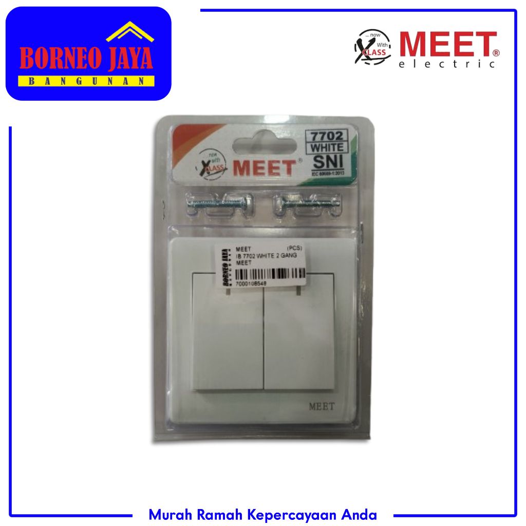Meet Saklar Lampu IB 7702 2 Gang Series - White