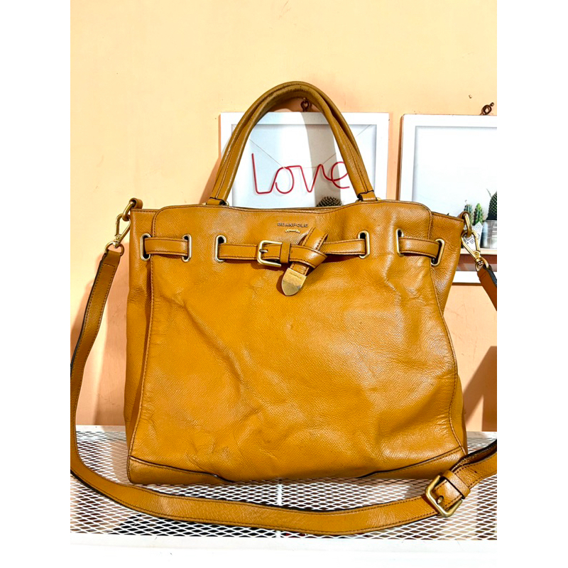 Tas Beanpole kulit asli