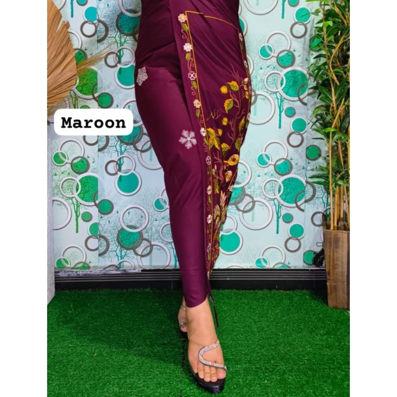 Kamen Lembaran Endek Bordir Super Premium Dengan Taburan Bordir dan Tumpal