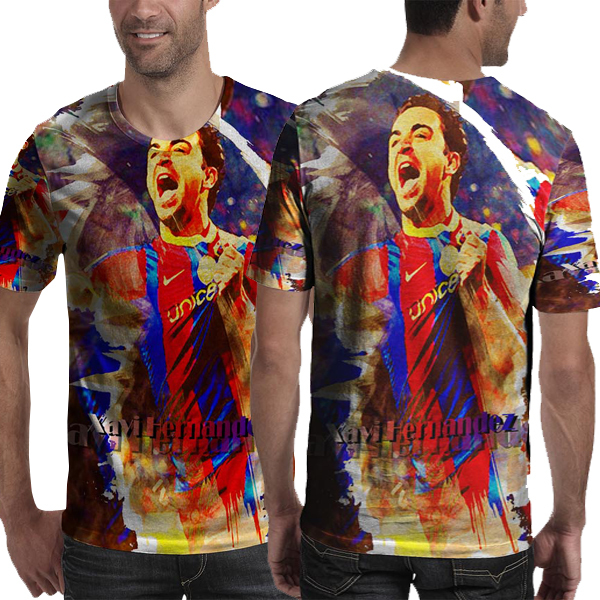 Kaos Xavi Hernandez Tshirt Fullprint Bahan Polyester Jersey | Size S M L XL XXL 3XL | PO 3 HARI