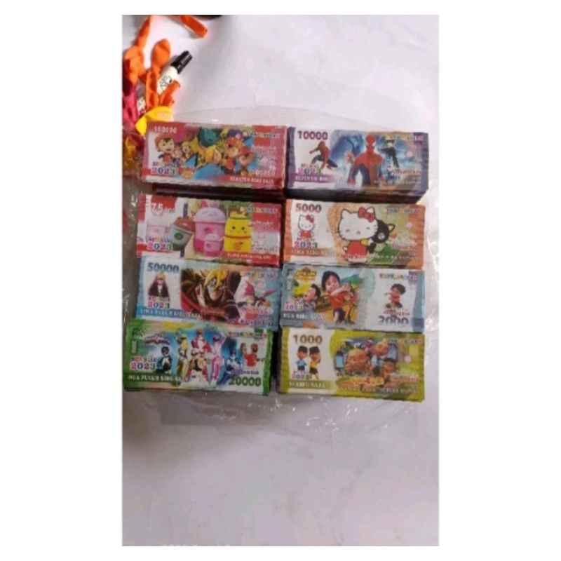 100 PCS UANG MAINAN KARAKTER