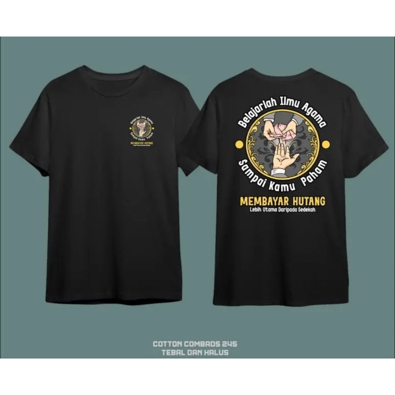 Kaos Mbayar Hutang New Baju Distro Pria Wanita Free Seticker