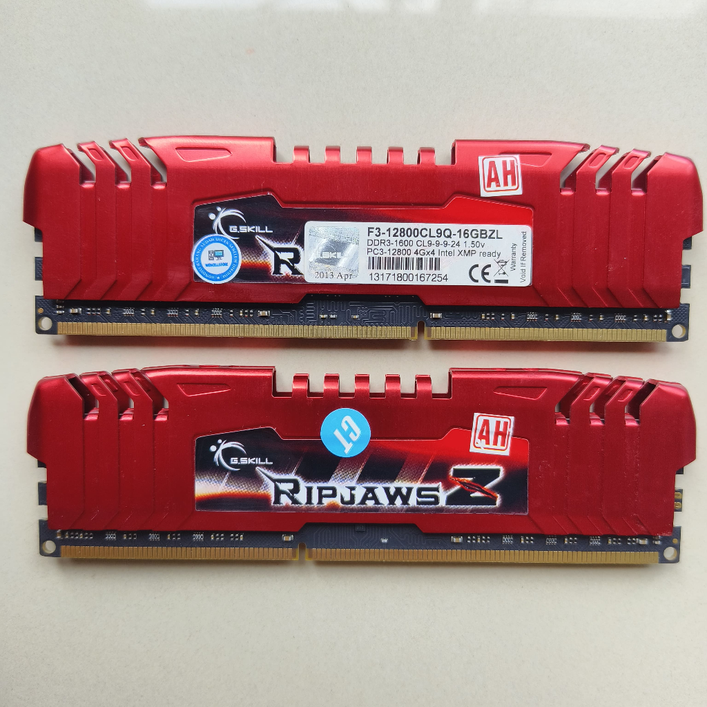 RAM GAMING G.SKILL 8GB KIT 2X4GB PC3-12800/1600MHZ DDR3 RIPJAWS Z MERAH