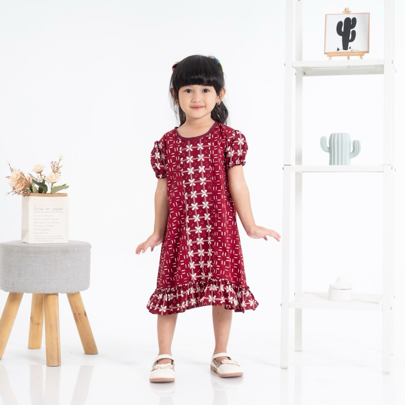Delova Kids - DRESS JELITA Batik Anak Bahan Kain Katun Premium Outfit Kekinian Fashion Stylish Untuk Umur 1-8 Tahun Motif Batik Bervariasi Cantik Cocok untuk OOTD atau Acara Apapun Batik Cap Awet Cantik Halus Bagus