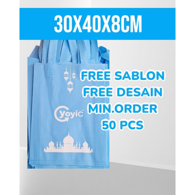 

30x40x8cm Tas Spunbond Goodie Bag Request Sablon