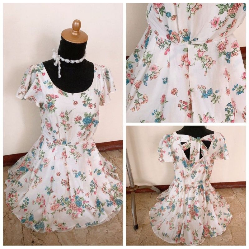 COLZA FLORAL WHITE MIINI DRESS #JAPANESECLOTHES