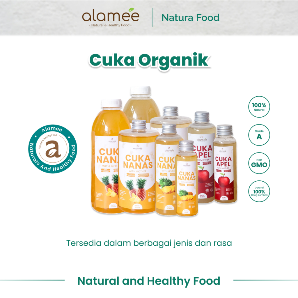 

alamee cuka murni premium tanpa bahan tambahan lain cuka apel cuka nanas organik