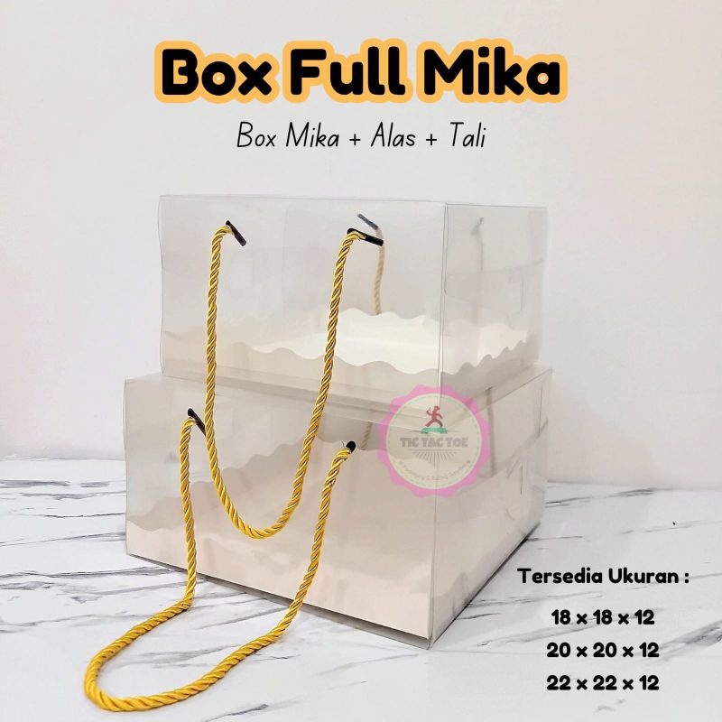 

Box Full Mika Alas + Tali / Box Tali / Box Hampers Kado / Box Cake Transparan