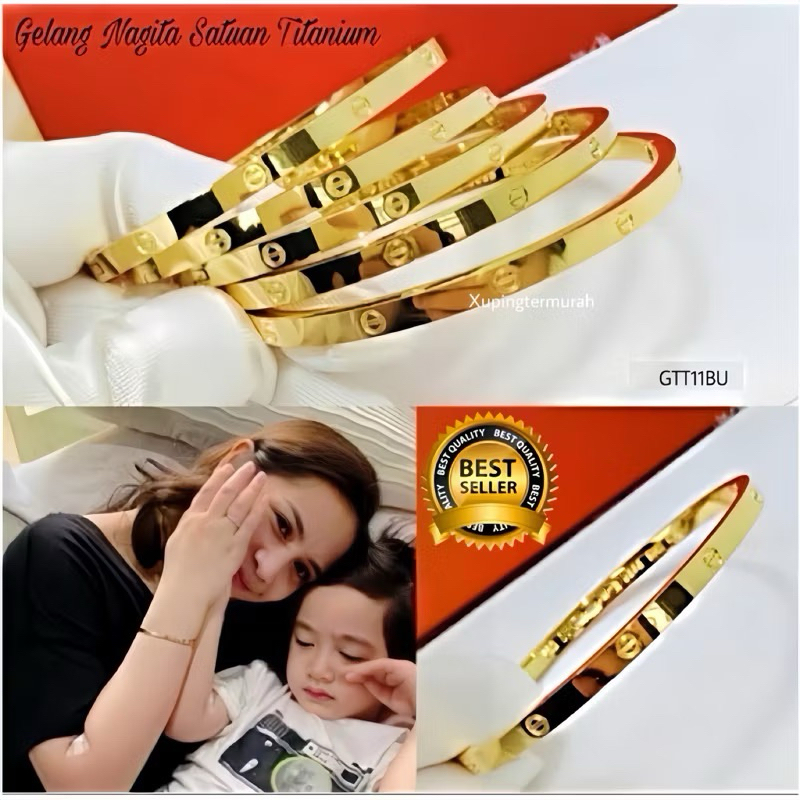 Gelang nagita polos titanium ,Gelang nagita titanium viral(tanpa mata)