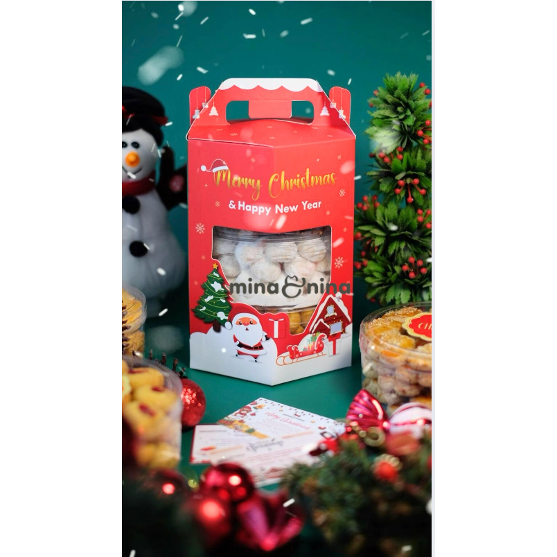 HEXA KUE NATAL ISI 3 TOPLES HAMPERS NATAL KUE KERING / HAMPERS NATAL / PARSEL KUE KERING