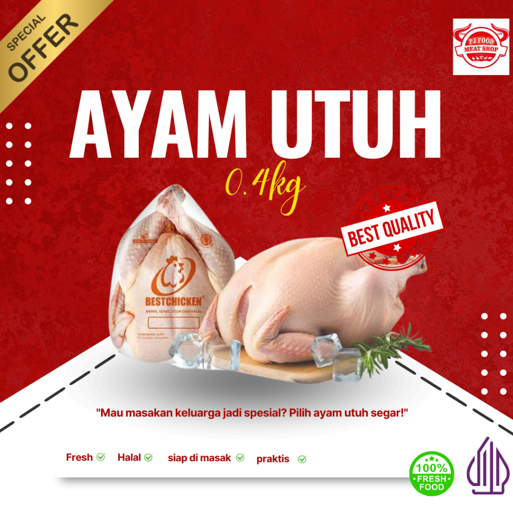 

ayam utuh 0.4 /3 ekor