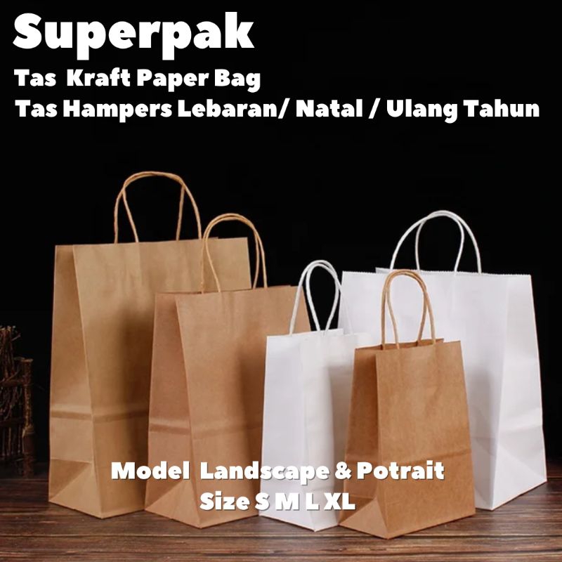 

(10 PCS) Paper Bag Kraft Premium Medium 20x10x22 / Tas Kertas Premium