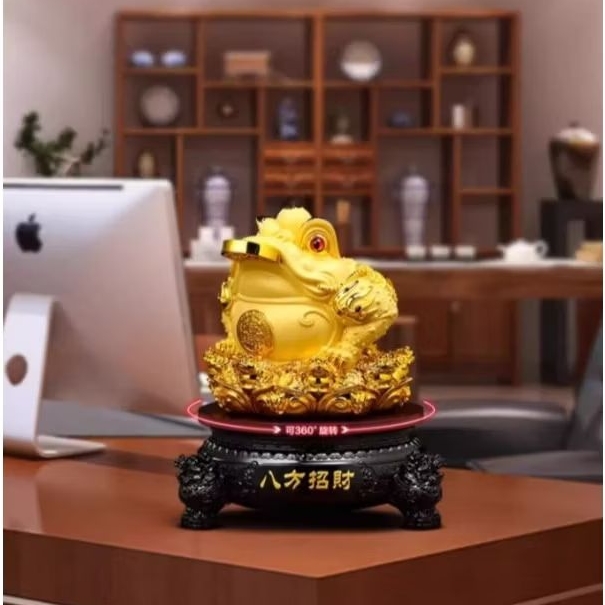 Pajangan dekorasi kodok / ukuran 18x19x22 cm/ fengshui kodok fengshui / putar kodok fengshui gigit k