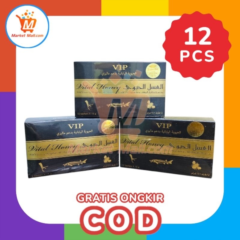 

Vital Honey VIP Original 1 Box 12 Sachet Madu Kuat Pria Herbal