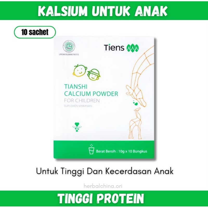 

HERBAL CHINA Susu Kalsium Anak Tiens Tianshi Calcium Powder For Children Original 1 Box 10 Sachet