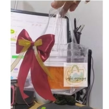 

Godie bag Tas mika transparan ukuran P 10cm L10cm T10cm Botol 250Gram cocok untuk Souvenir Ultah Anak Hajat Custome Size
