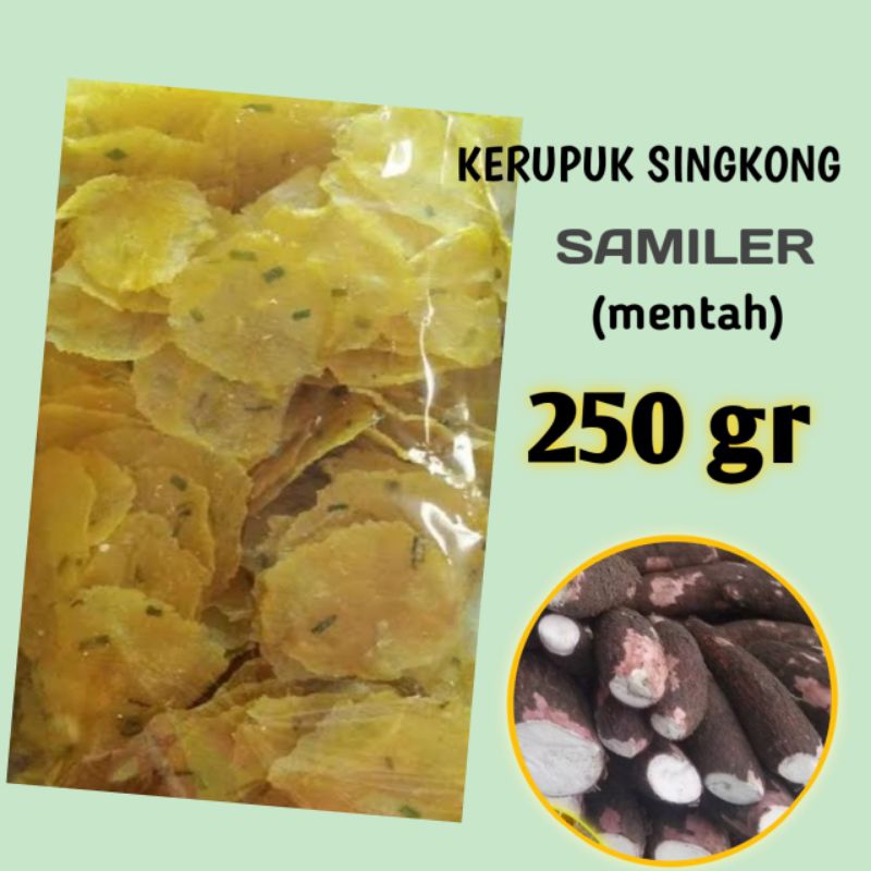 

Kerupuk opak samiler jalepak Kecimpring keripik singkong mentah 250 gram rasa original gurih termurah