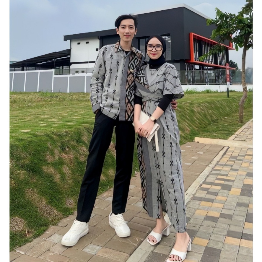 SET COUPLE KONDANGAN RAISA SERIES - BATIK TENUN WANITA - TENUN COUPLE - DRESS TENUN WANITA KEKINIAN