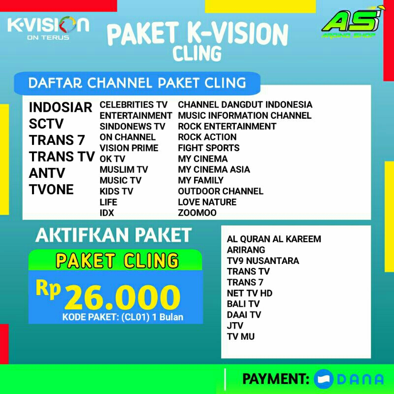 Paket CLING K-Vision 30 hari MNC GROUP