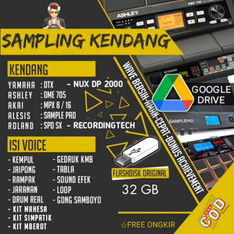 SAMPLING KENDANG ELEKTRIK WAV (Akai,dtx,Ashley,nuxx,Roland)