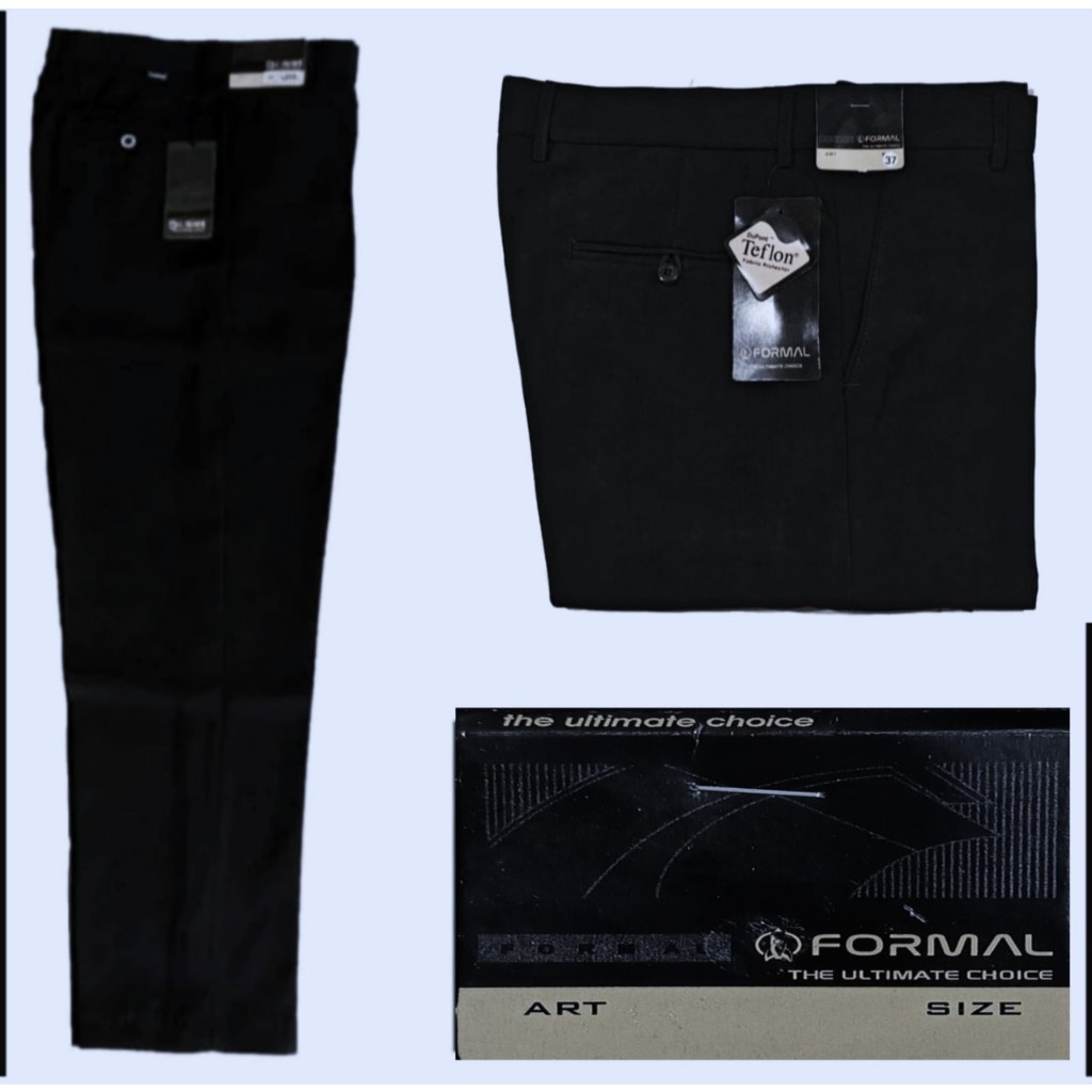 CELANA KHUSUS HITAM / CELANA BAHAN PRIA DEWASA KERJA FORMAL / CELANA KANTOR HITAM | CELANA REGULER /