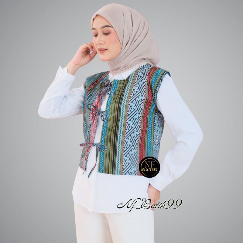 Vest Batik Wanita Modern Premium Batik Vest Rompi Casual