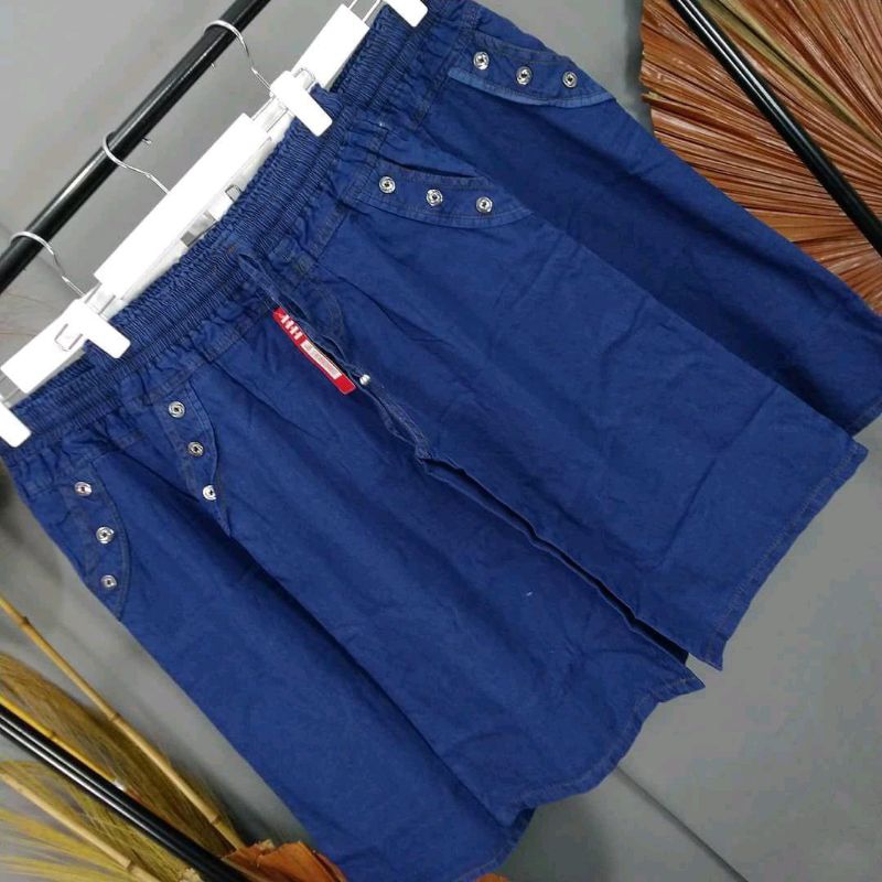 Kulot Pendek 7/8 Jeans Denim Biru  Wanita Dewasa