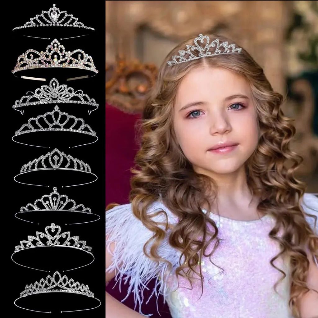 Bando Mahkota Crown Anak / Princess Crown / Bando Berlian / Ala Princess Party / Pesta Ulang Tahun U