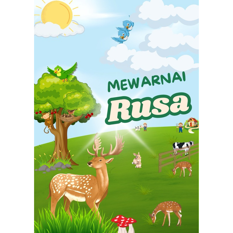Buku Mewarnai Gambar Rusa Untuk Anak SD/TK/PAUD