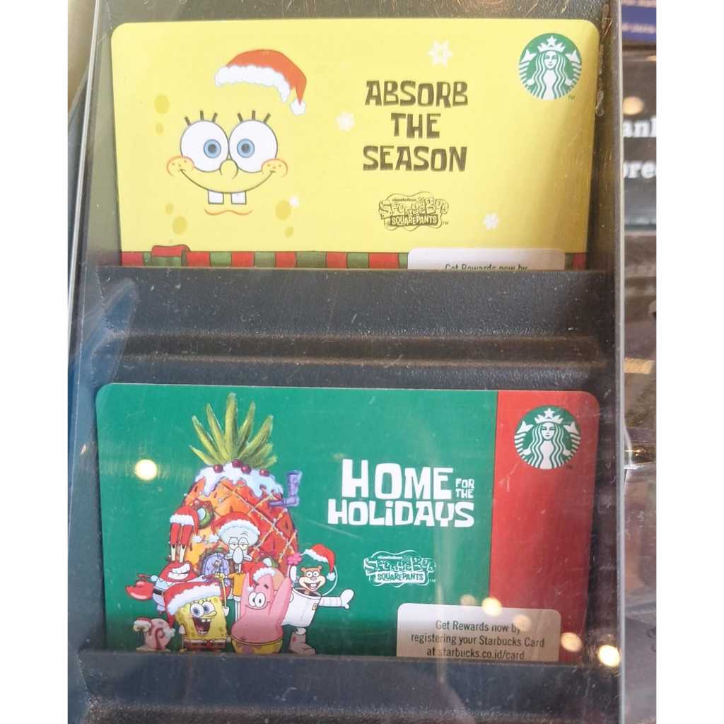 

starbucks x spongebob christmas card