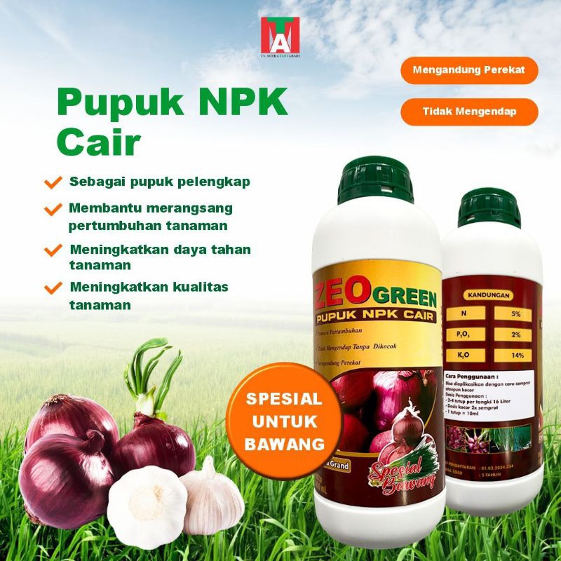 NPK Cair ZeoGreen Spesial Bawang Merah – Nutrisi Lengkap untuk Hasil Panen Optimal