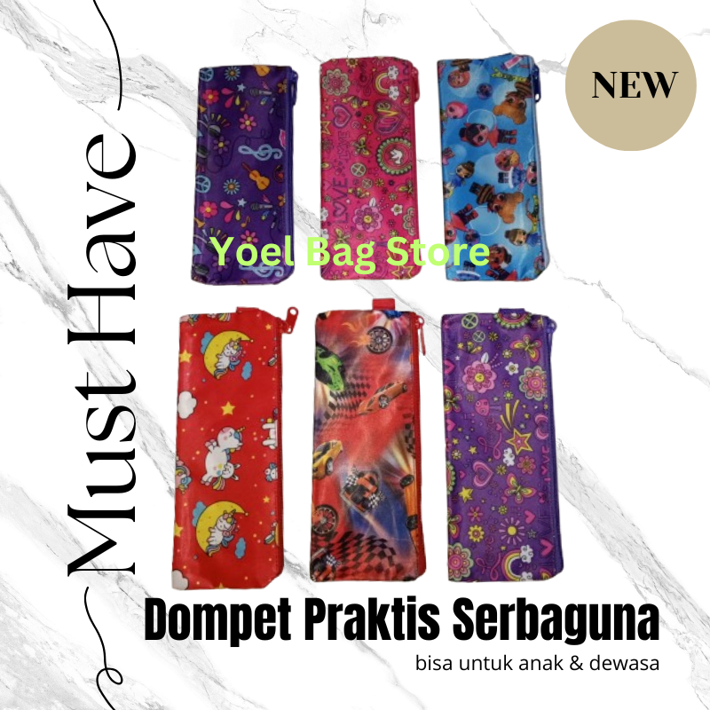 

YBS Dompet Anak Sekolah Multifungsi - Tempat Pensil, Bolpen, Penghapus, dan Tip-Ex - Motif Lucu dan Unik - Organizer Mini untuk Gadget dan Kosmetik - Bisa Simpan Uang Koin, HP, dll Termurah