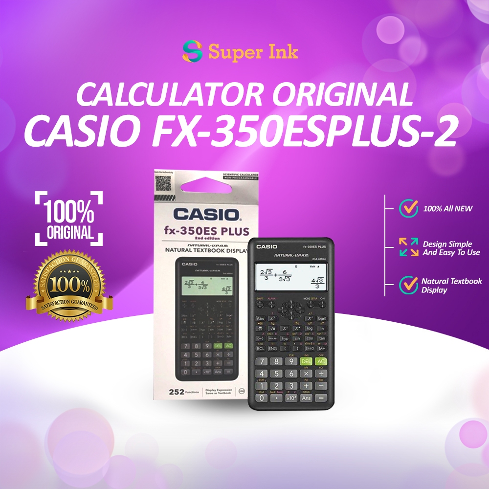 

CASIO KALKULATOR FX-350ES PLUS - Kalkulator Sekolah/Kuliah - Scientific/Saintifik - 252 fungsi