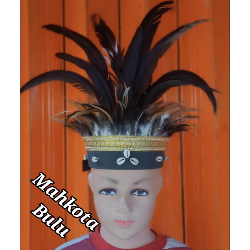 Topi Mahkota Bulu Adat Dayak Adat Papua Etnik Nusantara