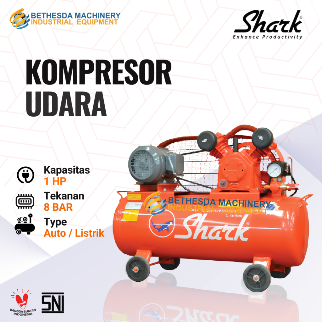 Compressor Angin 2Hp / Shark kompresor udara 1 HP Motor Listrik