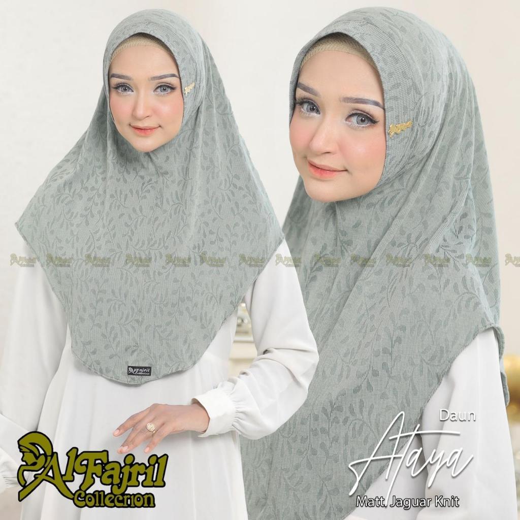 BERGO KNIT ATAYA DAUN / HIJAB DAILY JAGUAR KNIT PET BUSA PREMIUM ORI AL-FAJRIL