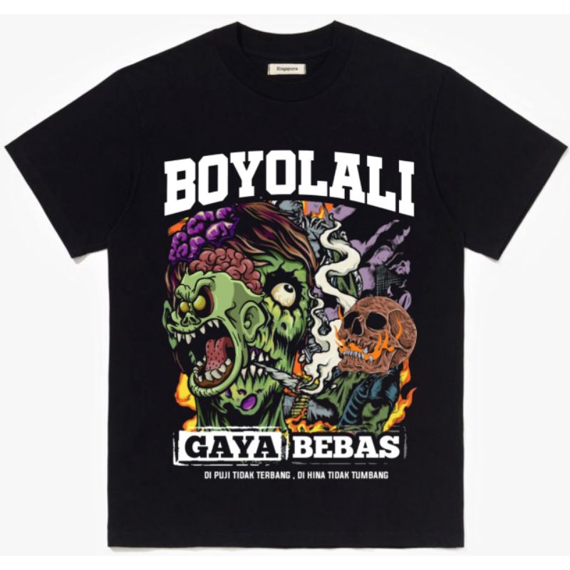 Kaos Boyolali Gaya Bebas Distro Pria Warna Hitam