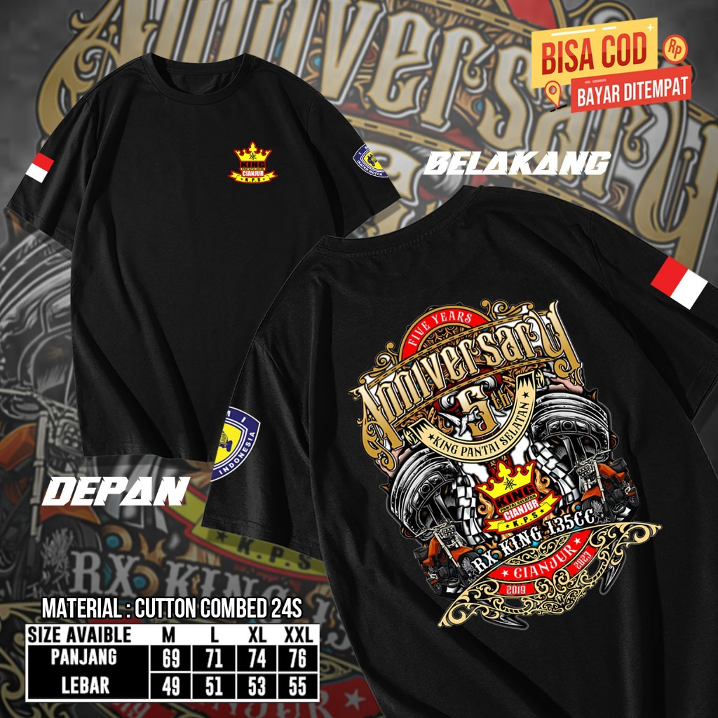 Kaos RX-King Jamnas Anniversary 4 - Kaos Rx-King Cianjur Selatan - Pria Dan Wanita - Cotton Commbed 