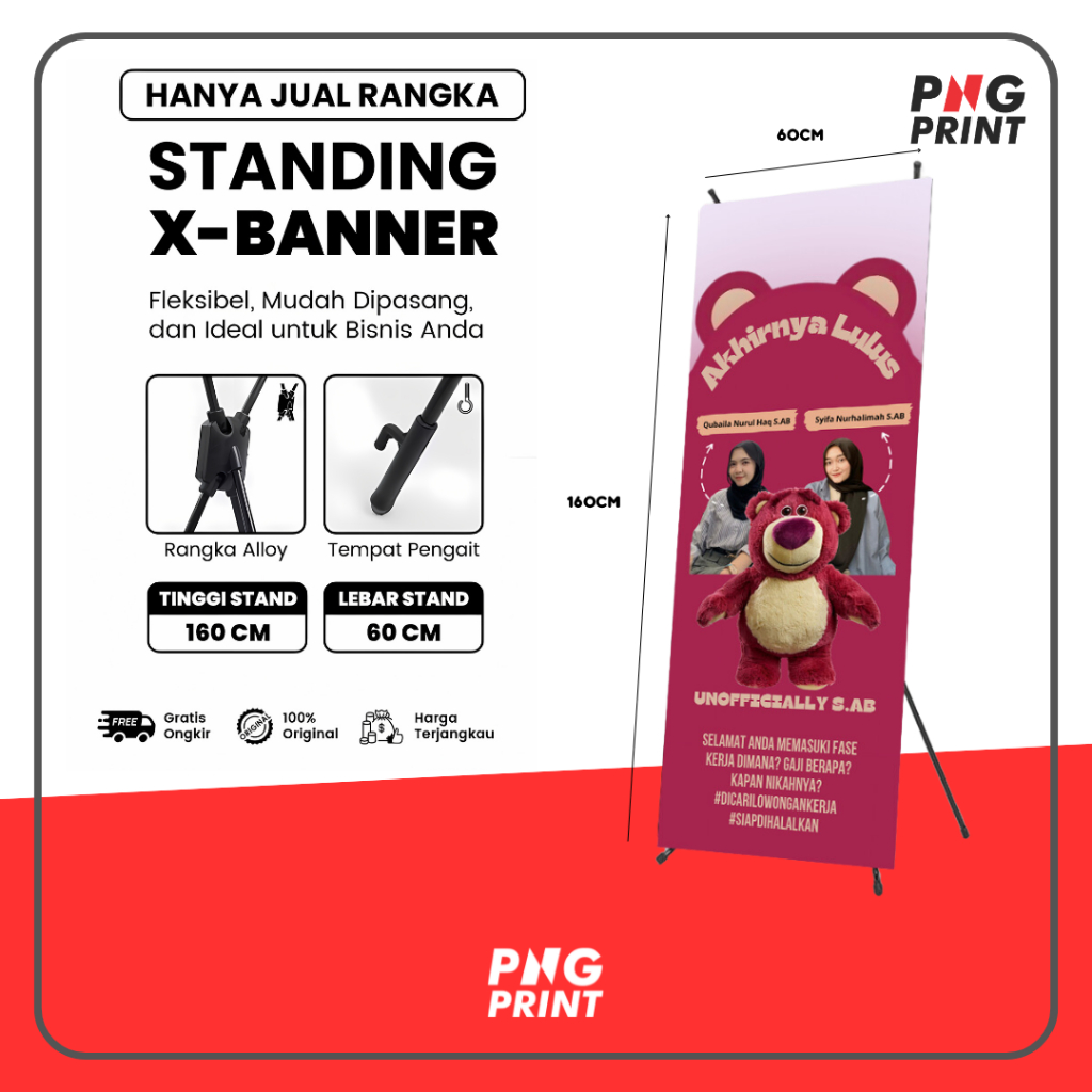 [HANYA TIANG] Tiang X Banner - Rangka X Banner 60x160cm