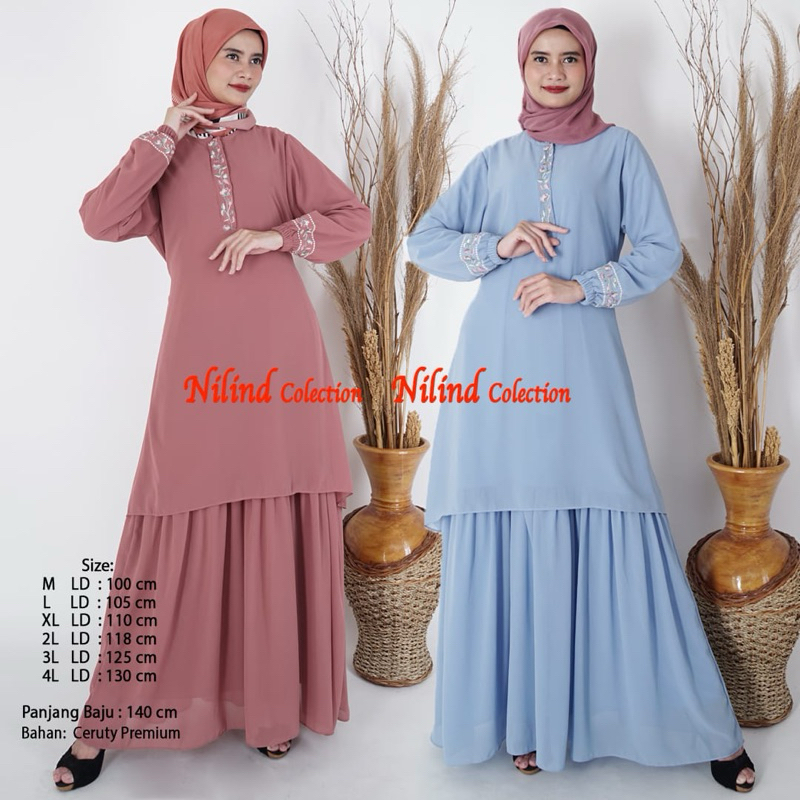 Gamis Ceruty Babydoll Premium | Gamis Ceruty Bordir | Gamis Ceruty Malaysia