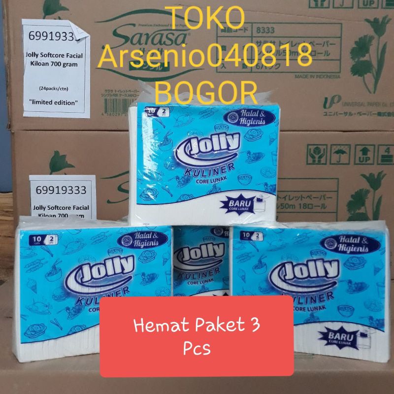 Tissue Facial Jolly kuliner 700gram 2ply (Paket 3Pack)