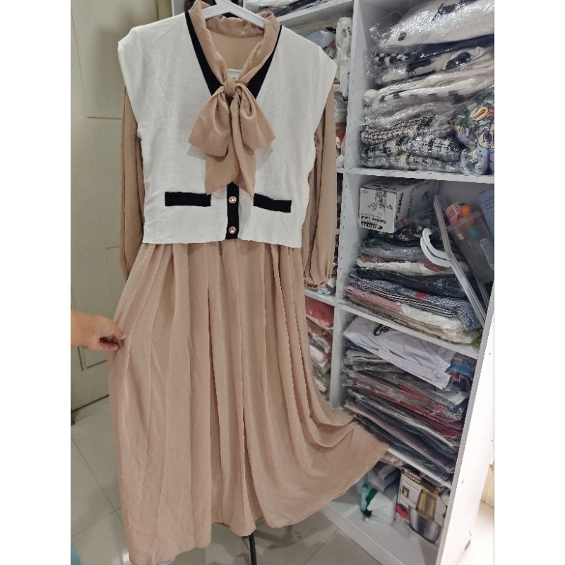 Gamis Dress Vest korean style by yuna fashion
