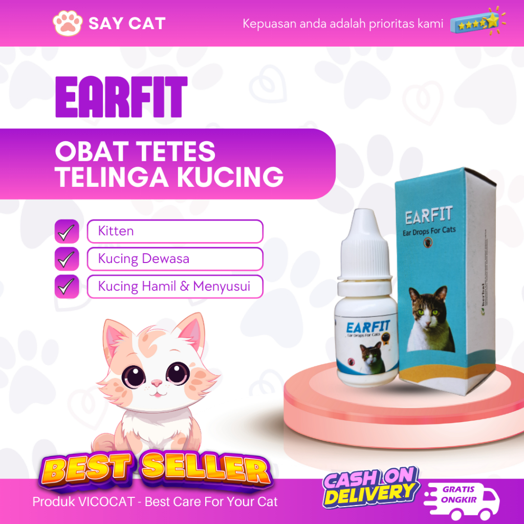 Obat Kutu dan Otitis Telinga Kucing Earfit Sudah Terbukti Ampuh
