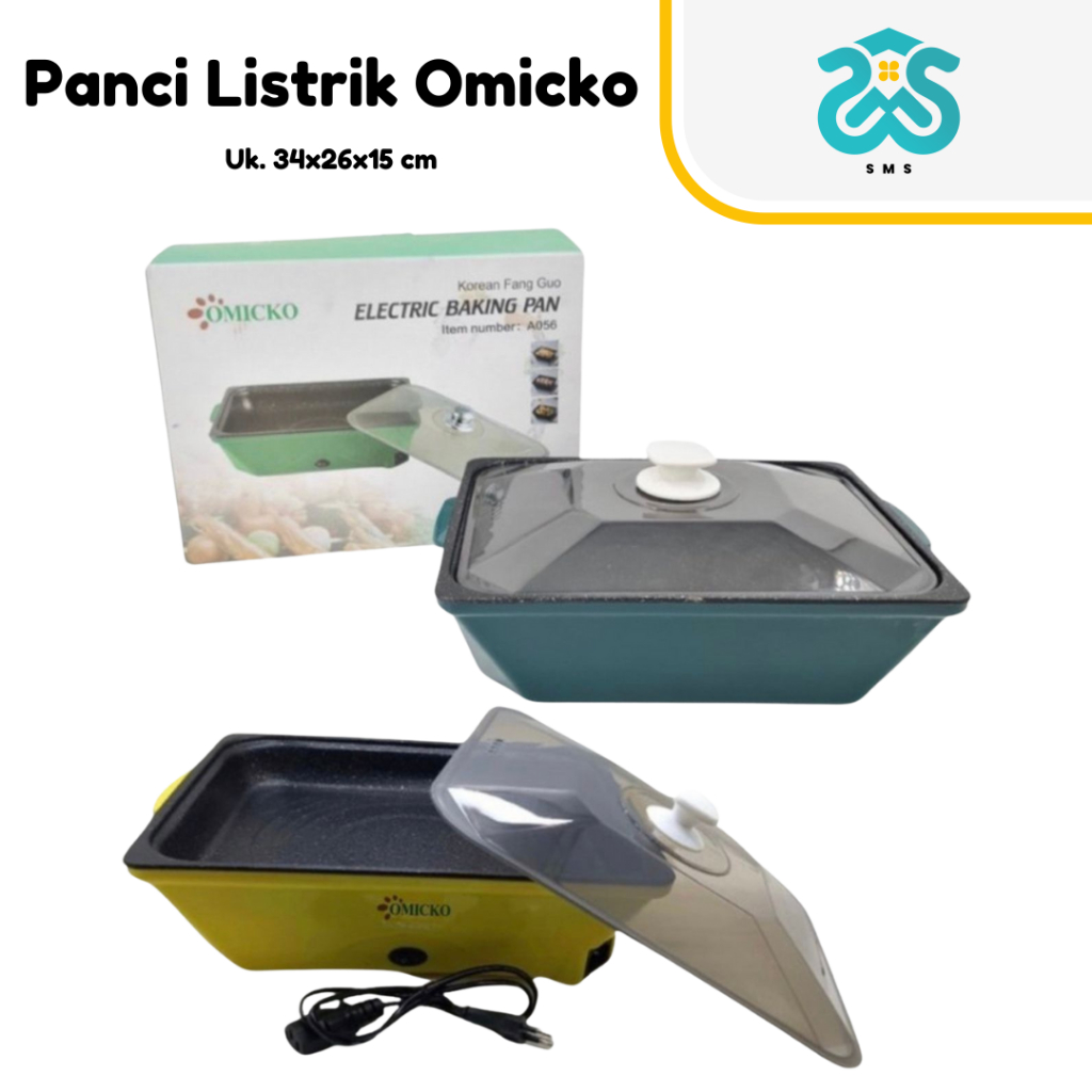 SMS.ID - Panci Listrik Omicko Serbaguna Korea BBQ Hotpot Grill Wajan Anti Lengket Pemanggang Multifu
