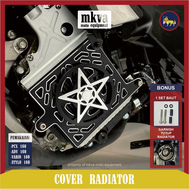 COVER RADIATOR SPINER BINTANG MIRROR VARIO PCX ADV STYLO Tutup Radiator Spinner Bintang Yamaha